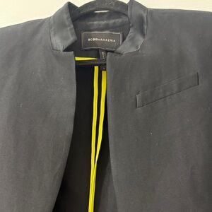 BCBGMaxAzria Black Jacket with Vibrant Yellow Accent